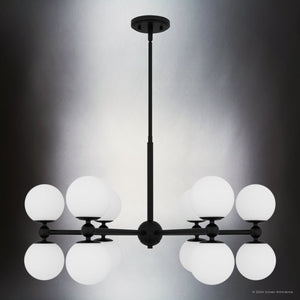 Urban Ambiance - Chandelier - UQL5341 Minimalist Indoor Chandelier, 18''H x 31''W x 31''D, Matte Black Finish, Upton Collection - 