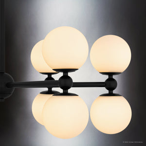 Urban Ambiance - Chandelier - UQL5341 Minimalist Indoor Chandelier, 18''H x 31''W x 31''D, Matte Black Finish, Upton Collection - 