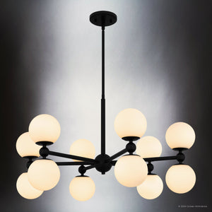Urban Ambiance - Chandelier - UQL5341 Minimalist Indoor Chandelier, 18''H x 31''W x 31''D, Matte Black Finish, Upton Collection - 