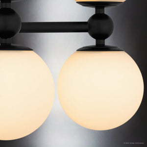 Urban Ambiance - Chandelier - UQL5341 Minimalist Indoor Chandelier, 18''H x 31''W x 31''D, Matte Black Finish, Upton Collection - 