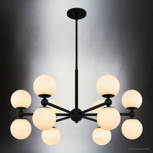 Urban Ambiance - Chandelier - UQL5341 Minimalist Indoor Chandelier, 18''H x 31''W x 31''D, Matte Black Finish, Upton Collection - 