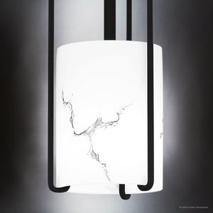 Urban Ambiance - Chandelier - UQL5350 Mid - Century Modern Indoor Chandelier, 15''H x 37.25''W x 5.25''D, Matte Black Finish, Kempten Collection - 