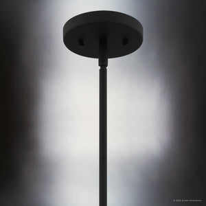 Urban Ambiance - Pendant - UQL5351 Mid - Century Modern Indoor Pendant, 11.75''H x 5.25''W x 5.25''D, Matte Black Finish, Kempten Collection - 