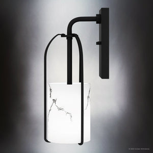 Urban Ambiance - Wall Sconce - UQL5352 Transitional Indoor Wall Sconce, 13.5''H x 4.5''W x 6.5''D, Matte Black Finish, Kempten Collection - 
