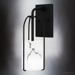 Urban Ambiance - Wall Sconce - UQL5352 Transitional Indoor Wall Sconce, 13.5''H x 4.5''W x 6.5''D, Matte Black Finish, Kempten Collection - 