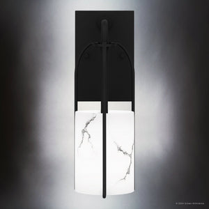 Urban Ambiance - Wall Sconce - UQL5352 Transitional Indoor Wall Sconce, 13.5''H x 4.5''W x 6.5''D, Matte Black Finish, Kempten Collection - 