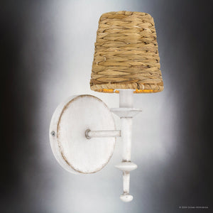 Urban Ambiance - Wall Sconce - UQL5361 Bohemian Indoor Wall Sconce, 11.5''H x 5''W x 6.5''D, Antique White Finish, Norwich Collection - 