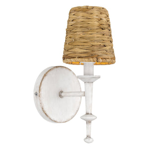 Urban Ambiance - Wall Sconce - UQL5361 Bohemian Indoor Wall Sconce, 11.5''H x 5''W x 6.5''D, Antique White Finish, Norwich Collection - 
