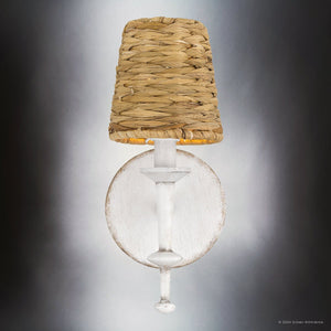 Urban Ambiance - Wall Sconce - UQL5361 Bohemian Indoor Wall Sconce, 11.5''H x 5''W x 6.5''D, Antique White Finish, Norwich Collection - 