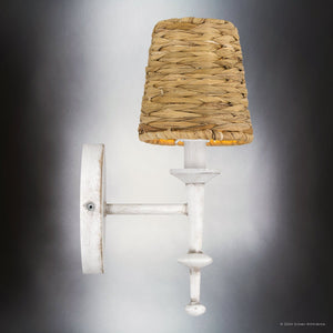 Urban Ambiance - Wall Sconce - UQL5361 Bohemian Indoor Wall Sconce, 11.5''H x 5''W x 6.5''D, Antique White Finish, Norwich Collection - 