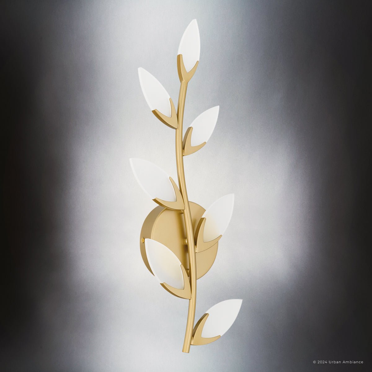 indoor plant wall sconces UQL5371 Glam Indoor Wall Sconce, 20.5''H x 8.75''W x 2.5''D, Soft Gold – Urban Ambiance