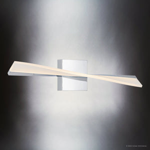 Urban Ambiance - Bath Light - UQL5380 Contemporary Indoor Bath Light, 4.75''H x 23.5''W x 4.25''D, Polished Chrome Finish, Waverley Collection - 