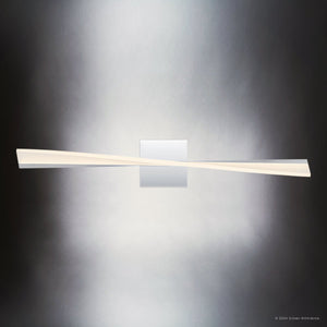 Urban Ambiance - Bath Light - UQL5381 Contemporary Indoor Bath Light, 4.75''H x 28''W x 4.25''D, Polished Chrome Finish, Waverley Collection - 