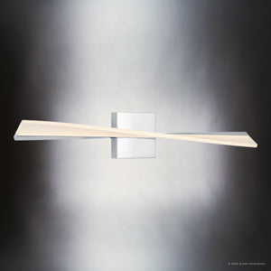 Urban Ambiance - Bath Light - UQL5381 Contemporary Indoor Bath Light, 4.75''H x 28''W x 4.25''D, Polished Chrome Finish, Waverley Collection - 