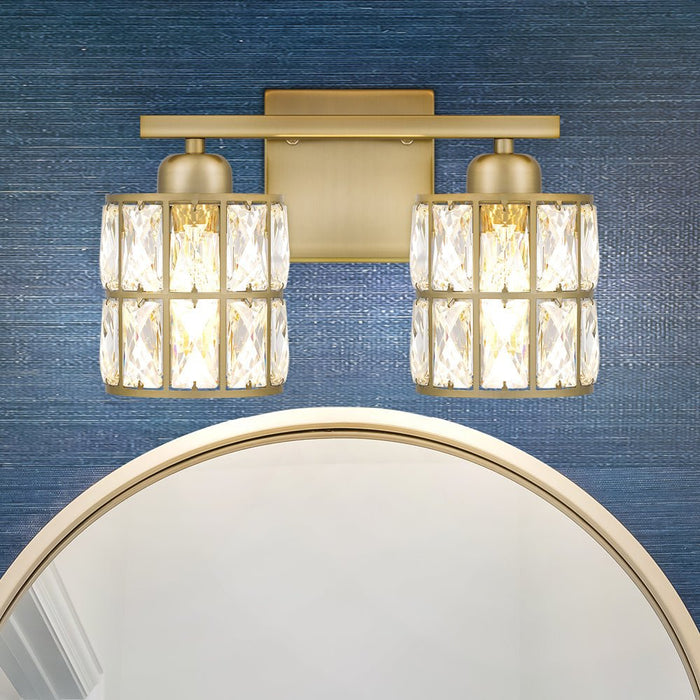 UQL5400 Glam Indoor Bath Light, 8''H x 13''W x 6.25''D, Aged Brass Finish, Casselton Collection
