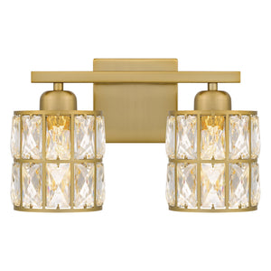 Urban Ambiance - Bath Light - UQL5400 Glam Indoor Bath Light, 8''H x 13''W x 6.25''D, Aged Brass Finish, Casselton Collection - 