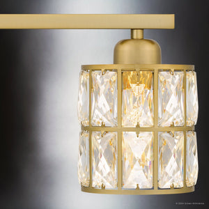 Urban Ambiance - Bath Light - UQL5402 Glam Indoor Bath Light, 8''H x 29.5''W x 6.25''D, Aged Brass Finish, Casselton Collection - 