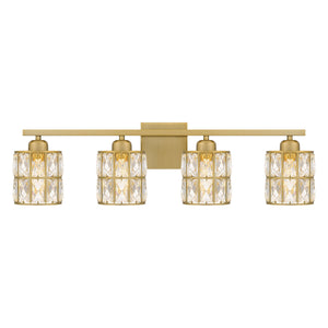 Urban Ambiance - Bath Light - UQL5402 Glam Indoor Bath Light, 8''H x 29.5''W x 6.25''D, Aged Brass Finish, Casselton Collection - 