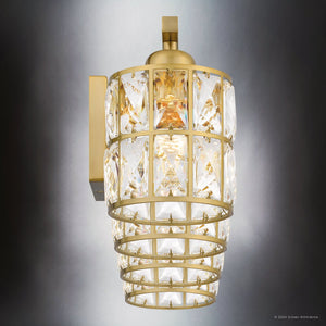 Urban Ambiance - Bath Light - UQL5402 Glam Indoor Bath Light, 8''H x 29.5''W x 6.25''D, Aged Brass Finish, Casselton Collection - 