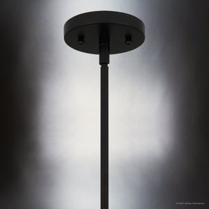 Urban Ambiance - Pendant - UQL5403 Glam Indoor Pendant, 8.75''H x 20''W x 20''D, Matte Black Finish, Casselton Collection - 