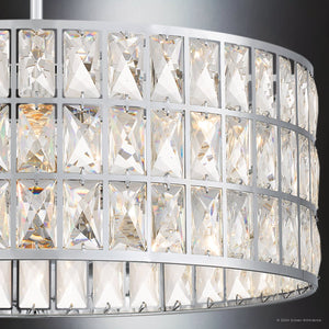 Urban Ambiance - Pendant - UQL5404 Glam Indoor Pendant, 8.75''H x 20''W x 20''D, Polished Chrome Finish, Casselton Collection - 