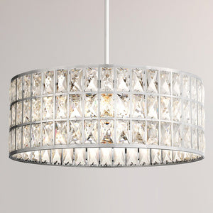 Urban Ambiance - Pendant - UQL5404 Glam Indoor Pendant, 8.75''H x 20''W x 20''D, Polished Chrome Finish, Casselton Collection -