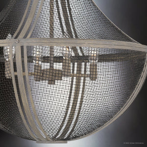 Urban Ambiance - Pendant - UQL5410 Modern Farmhouse Indoor Pendant, 27''H x 22''W x 22''D, Distressed Grey Wood Finish, Dickinson Collection - 