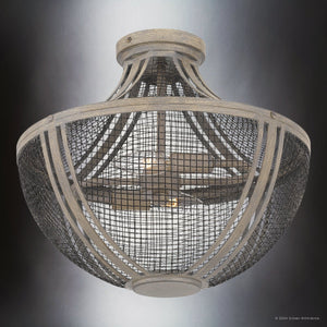 Urban Ambiance - Ceiling Light - UQL5411 Modern Farmhouse Indoor Ceiling Light, 13.25''H x 15.25''W x 15.25''D, Distressed Grey Wood Finish, Dickinson Collection - 