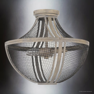 Urban Ambiance - Ceiling Light - UQL5411 Modern Farmhouse Indoor Ceiling Light, 13.25''H x 15.25''W x 15.25''D, Distressed Grey Wood Finish, Dickinson Collection - 