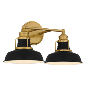 Urban Ambiance - Bath Light - UQL5420 Traditional Indoor Bath Light, 9''H x 16.75''W x 8.5''D, Aged Brass Finish, Werribee Collection - 