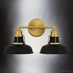 Urban Ambiance - Bath Light - UQL5420 Traditional Indoor Bath Light, 9''H x 16.75''W x 8.5''D, Aged Brass Finish, Werribee Collection - 