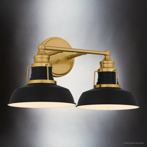 Urban Ambiance - Bath Light - UQL5420 Traditional Indoor Bath Light, 9''H x 16.75''W x 8.5''D, Aged Brass Finish, Werribee Collection - 