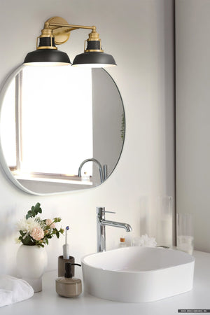 Urban Ambiance - Bath Light - UQL5420 Traditional Indoor Bath Light, 9''H x 16.75''W x 8.5''D, Aged Brass Finish, Werribee Collection - 
