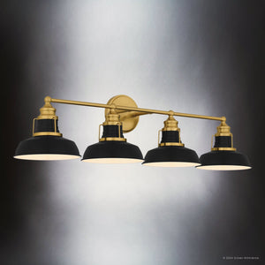 Urban Ambiance - Bath Light - UQL5422 Traditional Indoor Bath Light, 9''H x 34.5''W x 8.5''D, Aged Brass Finish, Werribee Collection - 