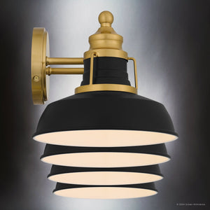 Urban Ambiance - Bath Light - UQL5422 Traditional Indoor Bath Light, 9''H x 34.5''W x 8.5''D, Aged Brass Finish, Werribee Collection - 