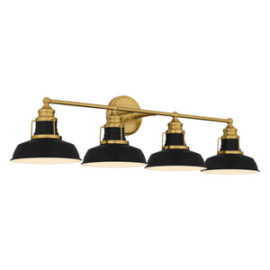 Urban Ambiance - Bath Light - UQL5422 Traditional Indoor Bath Light, 9''H x 34.5''W x 8.5''D, Aged Brass Finish, Werribee Collection - 