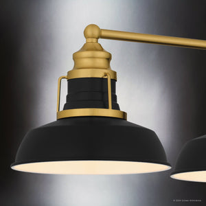 Urban Ambiance - Bath Light - UQL5422 Traditional Indoor Bath Light, 9''H x 34.5''W x 8.5''D, Aged Brass Finish, Werribee Collection - 