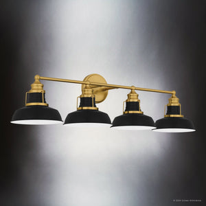 Urban Ambiance - Bath Light - UQL5422 Traditional Indoor Bath Light, 9''H x 34.5''W x 8.5''D, Aged Brass Finish, Werribee Collection - 