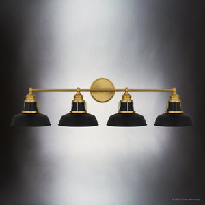 Urban Ambiance - Bath Light - UQL5422 Traditional Indoor Bath Light, 9''H x 34.5''W x 8.5''D, Aged Brass Finish, Werribee Collection - 