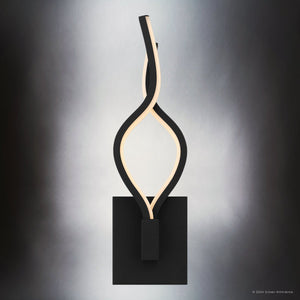 Urban Ambiance - Wall Sconce - UQL5430 Contemporary Indoor Wall Sconce, 15.75''H x 4.5''W x 3.5''D, Matte Black Finish, Medina Collection - 