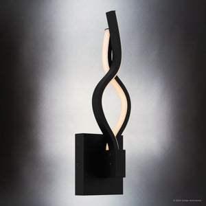 Urban Ambiance - Wall Sconce - UQL5430 Contemporary Indoor Wall Sconce, 15.75''H x 4.5''W x 3.5''D, Matte Black Finish, Medina Collection - 