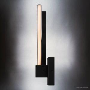 Urban Ambiance - Wall Sconce - UQL5430 Contemporary Indoor Wall Sconce, 15.75''H x 4.5''W x 3.5''D, Matte Black Finish, Medina Collection - 