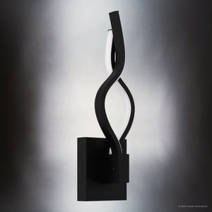 Urban Ambiance - Wall Sconce - UQL5430 Contemporary Indoor Wall Sconce, 15.75''H x 4.5''W x 3.5''D, Matte Black Finish, Medina Collection - 