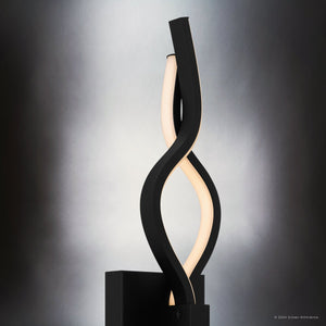 Urban Ambiance - Wall Sconce - UQL5430 Contemporary Indoor Wall Sconce, 15.75''H x 4.5''W x 3.5''D, Matte Black Finish, Medina Collection - 