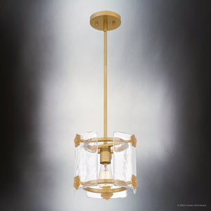 Urban Ambiance - Pendant - UQL5440 Cosmopolitan Indoor Pendant, 8.25''H x 9''W x 9''D, Light Gold Finish, Crary Collection - 