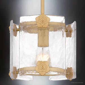 Urban Ambiance - Pendant - UQL5440 Cosmopolitan Indoor Pendant, 8.25''H x 9''W x 9''D, Light Gold Finish, Crary Collection - 
