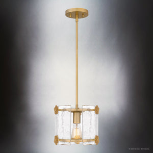 Urban Ambiance - Pendant - UQL5440 Cosmopolitan Indoor Pendant, 8.25''H x 9''W x 9''D, Light Gold Finish, Crary Collection - 