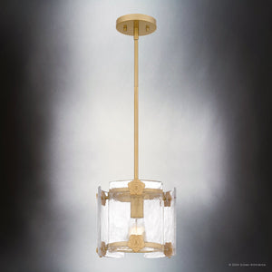 Urban Ambiance - Pendant - UQL5440 Cosmopolitan Indoor Pendant, 8.25''H x 9''W x 9''D, Light Gold Finish, Crary Collection - 