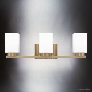 Urban Ambiance - Bath Light - UQL5451 Posh Indoor Bath Light, 7.25''H x 23''W x 6.5''D, Bronze Gold Finish, Valletta Collection - 