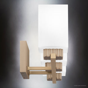 Urban Ambiance - Bath Light - UQL5451 Posh Indoor Bath Light, 7.25''H x 23''W x 6.5''D, Bronze Gold Finish, Valletta Collection - 